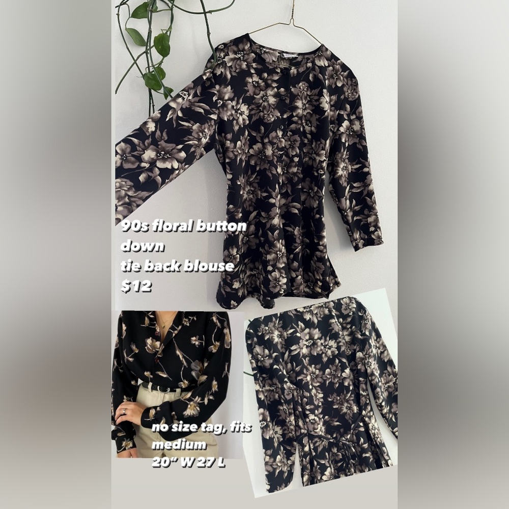 90s floral blouse
